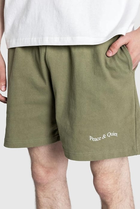 MUSEUM OF PEACE & QUIET – WORDMARK SWEATSHORTS OLIVE 4