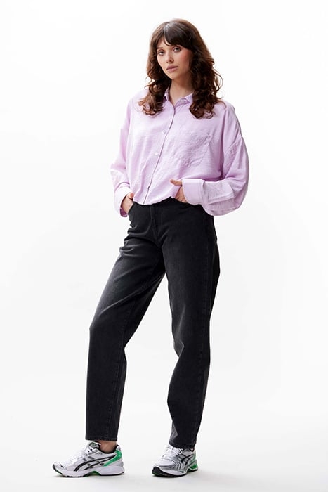 CROPPED BUTTON UP BLOUSE FAIR ORCHID 2
