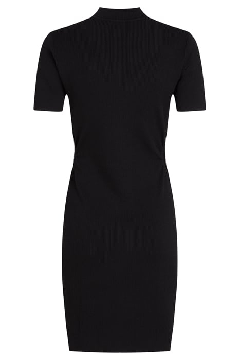 RIBBED KNIT CUT OUT DRESS BLACK 2