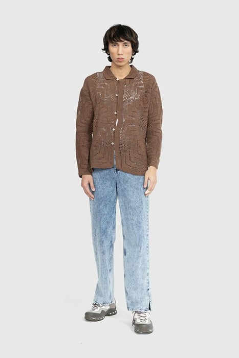 BODE – OVERDYE CROCHET SHIRT BROWN 2