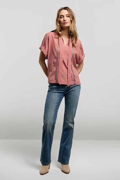 TOP BOW TIE LYOCELL COTTON ANTIQUE PINK 1