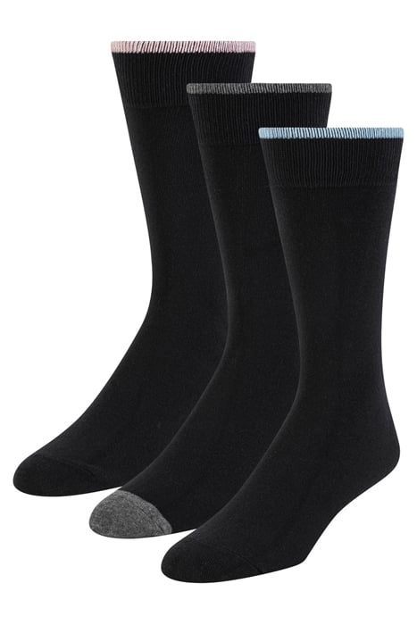 3PK MENS NON TERRY CREW BLACK 5