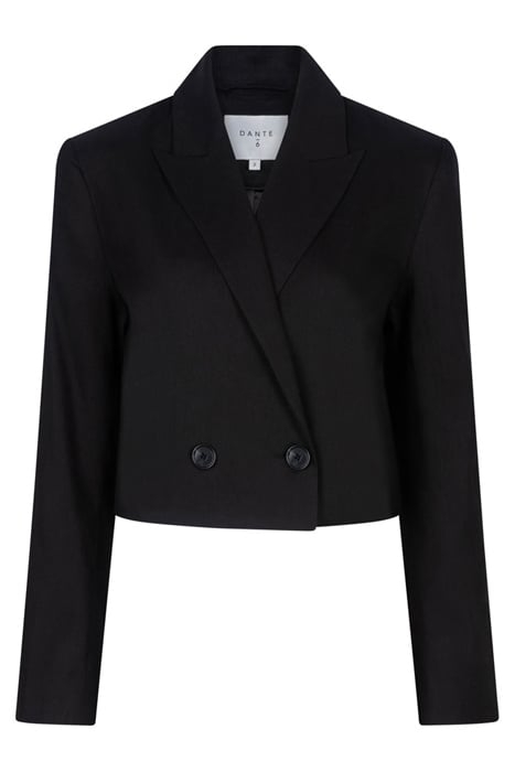 ACEDIA CROPPED LINEN BLAZER RAVEN 3