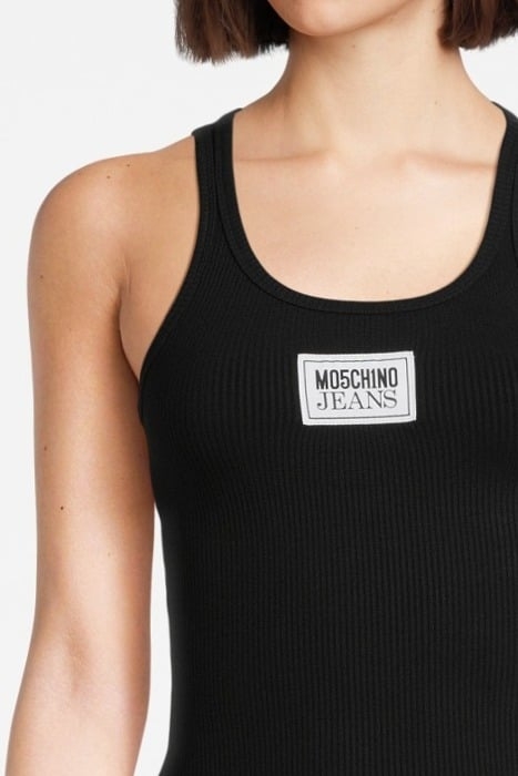LOGO PATCH COTTON TANK TOP BLACK 4