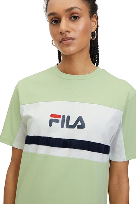 LISHUI BLOCKED TEE DRESS SMOKE GREENBRIGHT WHITE 7