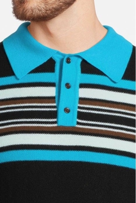 WALES BONNER – TROPIQUES POLO BLACK/GREEN/YELLOW 4