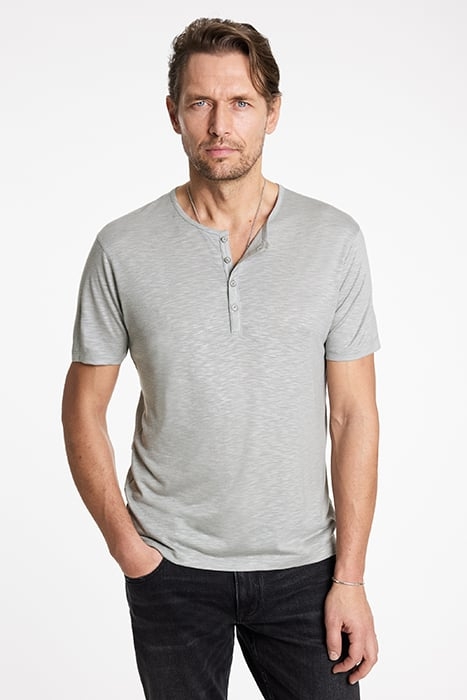 DYER SLIM FIT SS HENLEY SEAL GREY 1