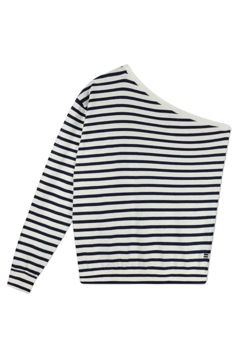 ONE SHOULDER KNIT TOP ECRU/NIGHT SKY 3