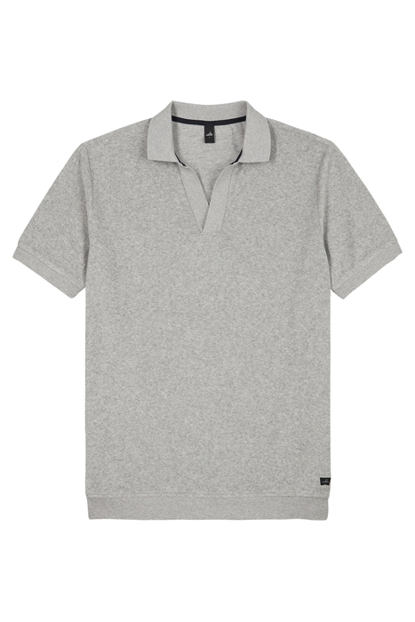 HICKS | TOWELLING RETRO POLOSHIRT LIGHT GREY MELANGE 1