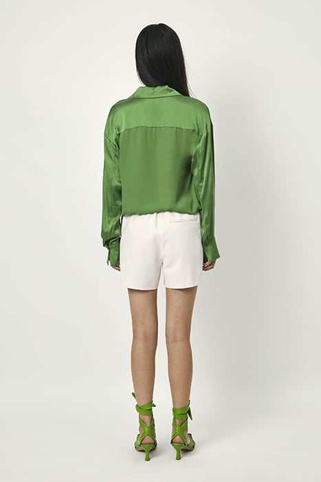 EMERY SILK MIXED BLOUSE BASIL GREEN 2