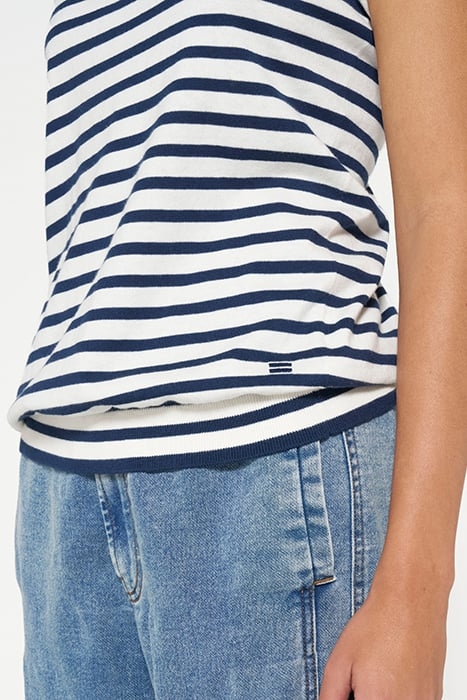 ONE SHOULDER KNIT TOP ECRU/NIGHT SKY 5