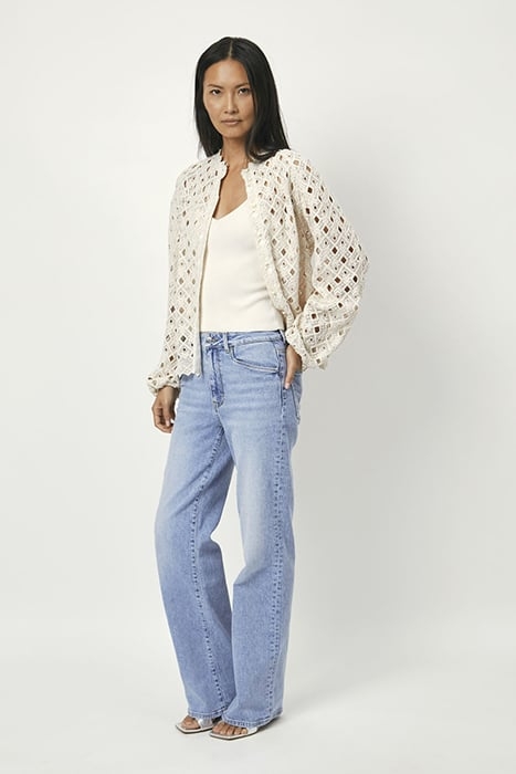 AFIRA SCULPED LACE JACKET BUTTER CREAM 1