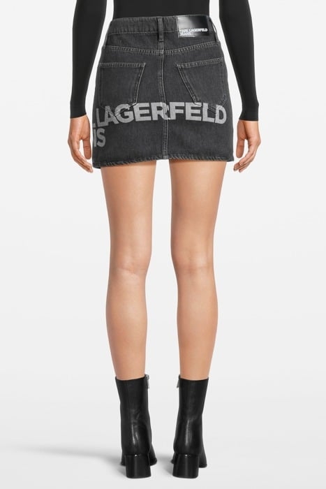 KLJ DENIM MINI SKIRT LOGO WASHED LIGHT GREY 2
