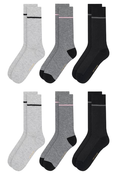 6PK MENS NON TERRY CREW BLACK 1