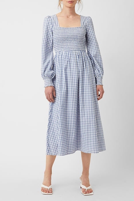 CLASSIC GINGHAM LS SQR NK DRS BLUE 1