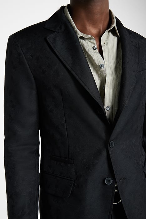 SLIM FIT NOTCH LAPEL JACKET WITH FLAP PO BLACK 3