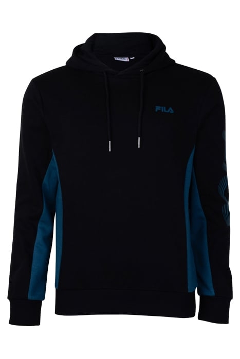 SWEEJO BLOCKED HOODIE BLACK-LEGION BLUE 1