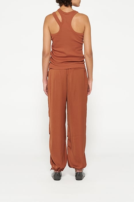 CUT OUT TANK TOP RIB SADDLE BROWN 2