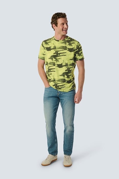 T-SHIRT CREWNECK ALLOVER PRINTED SLUB GARMENT DYED SKY 3