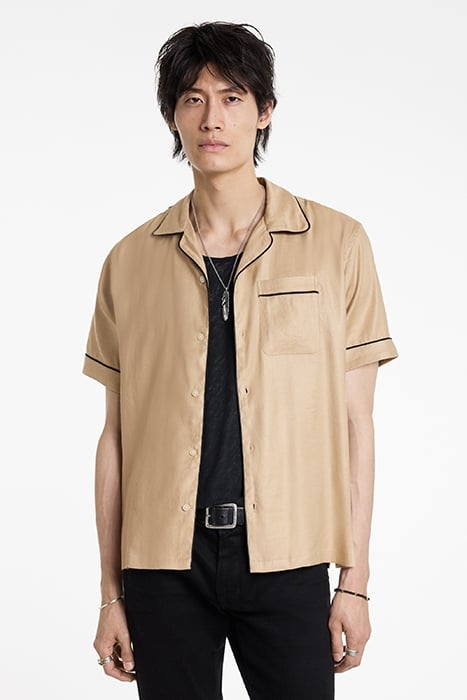 CAMPOS CAMP COLLAR SHIRT LT KHAKI 1