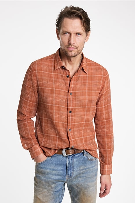 OVER SHIRT WITH STRAIGHT BOTTOM HEM HOR BURNT CLAY 1