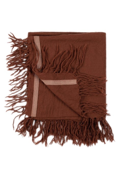 WOOL SCARF SADDLE BROWN 3