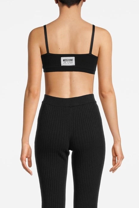 LOGO PATCH COTTON CROP TOP BLACK 2