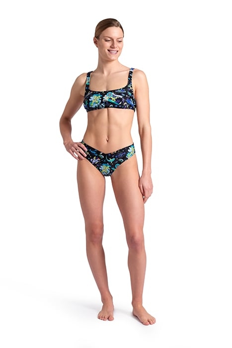 WOMEN'S ARENA FUN PLANET BIKINI BRALETTE BLACK-MULTI 3