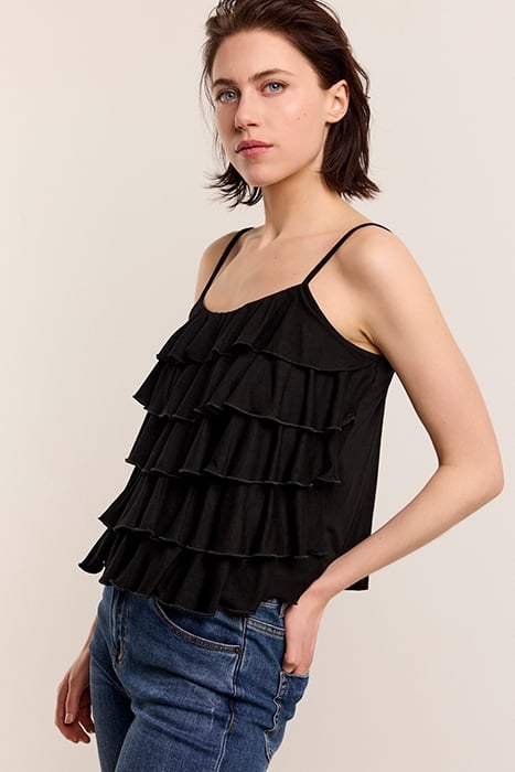 SINGLET FINE VISCOSE JERSEY BLACK 4