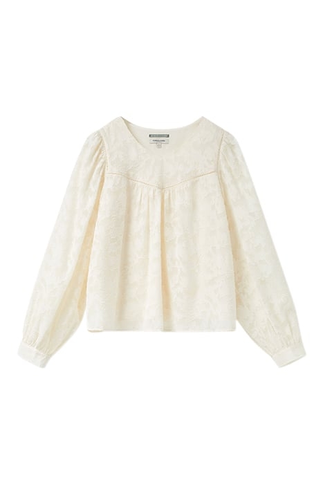 BLOUSE WITH LATTICE DETAIL IVORY 1