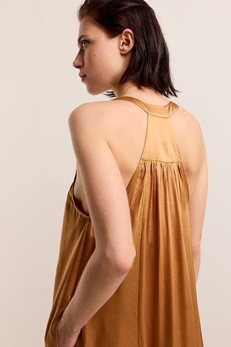 DRESS SOLID SATIN SOFT CAMEL 3