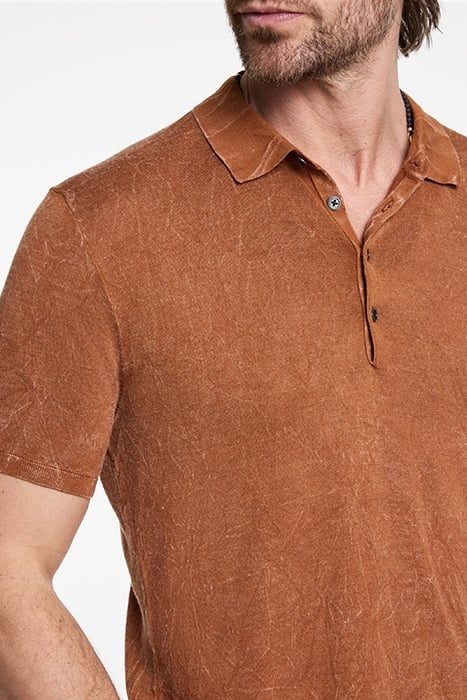 CHATHAM REGULAR FIT SS P OLO WITH PIGMEN HAZELNUT 3