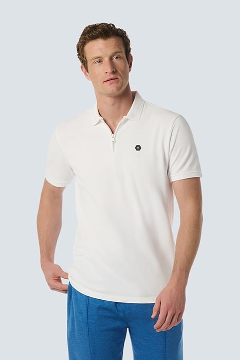 POLO ZIP PIQUE GARMENT DYED STRETCH WHITE 1