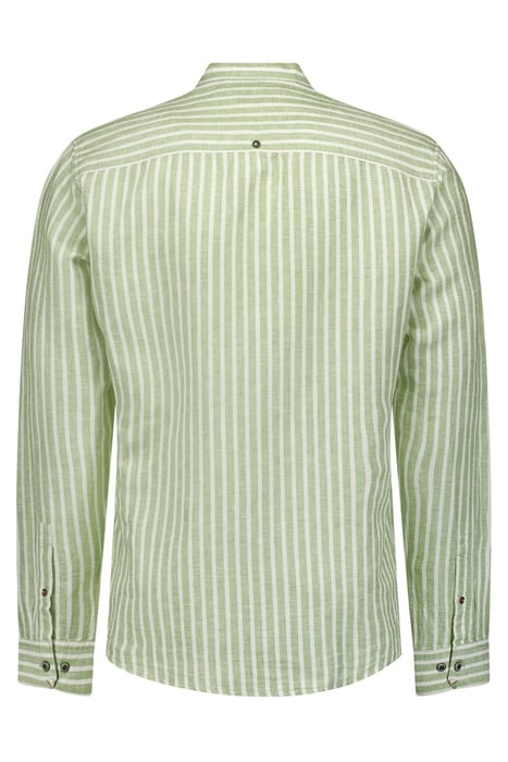SHIRT GRANDDAD STRIPE WITH LINEN GREEN 5