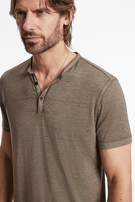 DUKE SHORT SLEEVE HENLEY IN BURNOUT SPRUCE 3