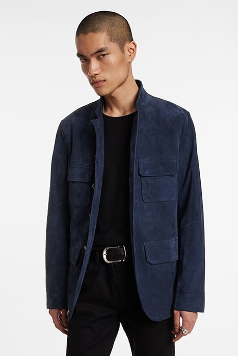 SUEDE OFFICIAL JACKET WITH MULTI POCKETS NAVY 1