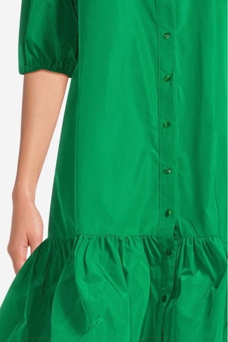 BTDWN ELBOWSL DRESS VOLANT HEM GREEN 4