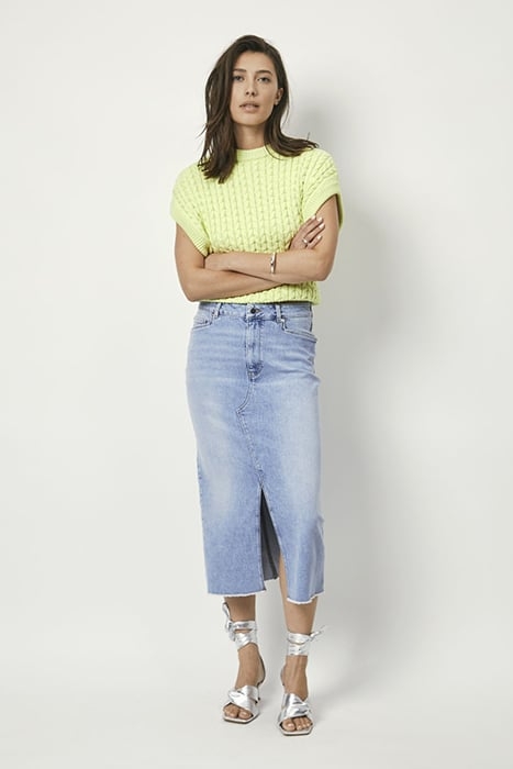 COBRA CABLE KNIT TOP BITTER LIME 1