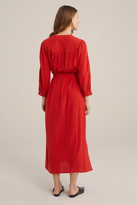 DRESS MID LENGTH FIRE RED 2