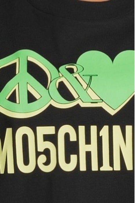 CROPPED PEACE & LOVE LOGO T-SHIRT BLACK 5