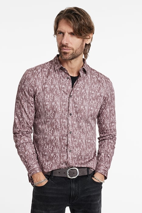 ROSS SLIM FIT LS SPORT SHIRT W/ MAUVE RE WORN MAUVE 1