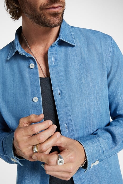 OVER SHIRT WITH STRAIGHT BOTTOM HEM HOR DUSTED BLUE 3