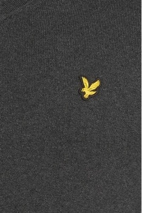 COTTON MERINO V NECK JUMPER CHARCOAL MARL 5