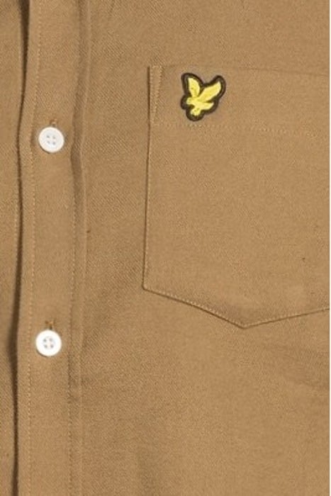 PLAIN FLANNEL SHIRT LINDEN KHAKI 5