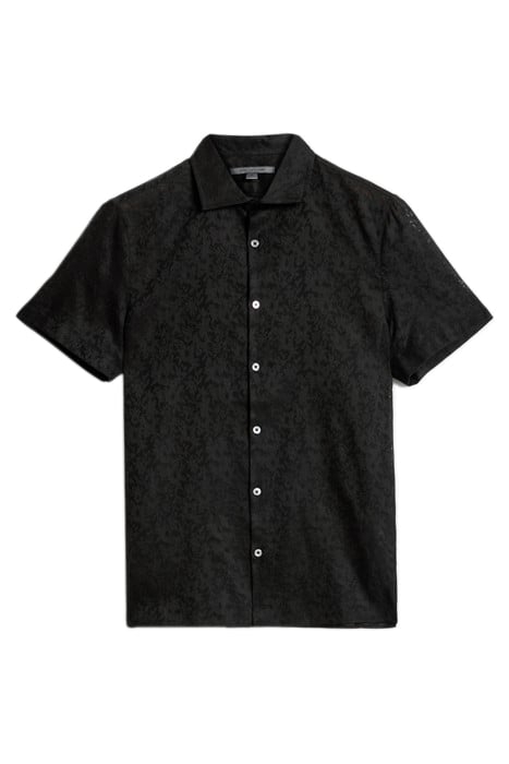 SPREAD COLLAR SHORT SLEEVE SHIRTS BLACK 2