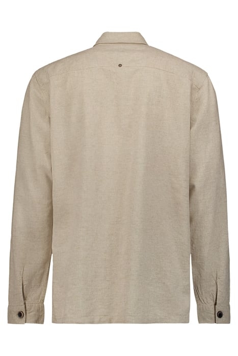 OVERSHIRT BUTTON CLOSURE WITH LINEN MELANGE KHAKI 2