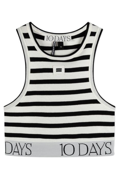 TOP RIB STRIPE ECRU/BLACK 3