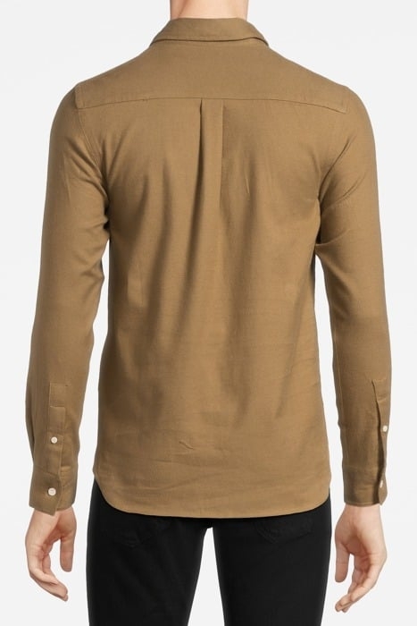 PLAIN FLANNEL SHIRT LINDEN KHAKI 2