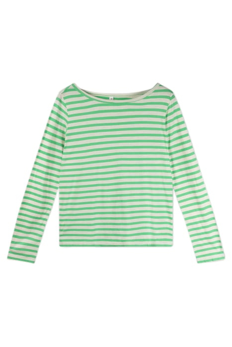 LONGSLEEVE TEE STRIPES ECRU/APPLE GREEN 3
