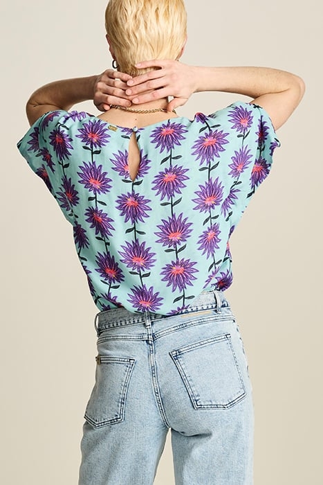 TOP - GEORGIE FLOWER AQUA 5